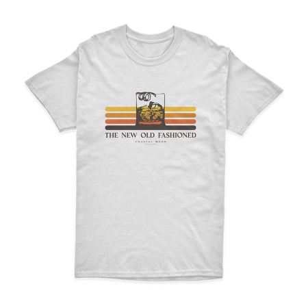 The New Old Fashioned Whiskey Retro Shirt Front View Coastal Moon Distillery